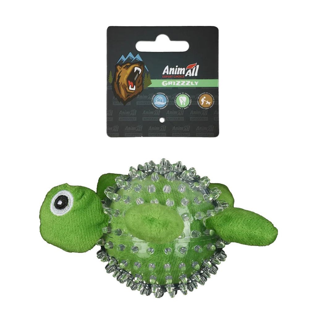 Іграшка для собак AnimAll GrizZzly Черепаха, зелений, 9 см